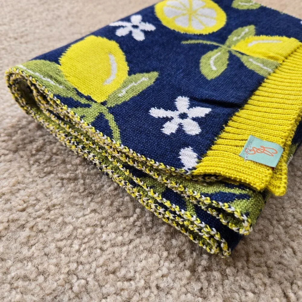100% Merino Wool Scarf Lemons